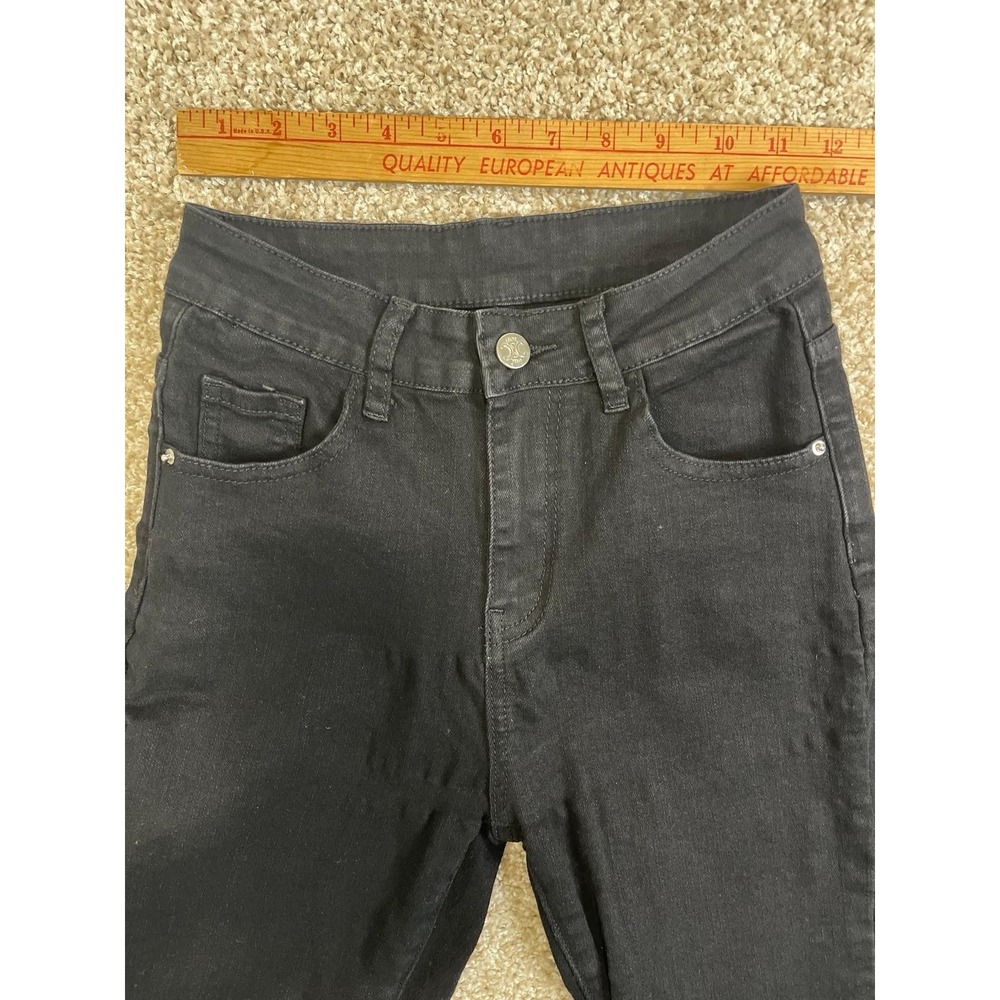 Céline Jeans Black Straight Jean Size S Botón - Picture 6 of 10